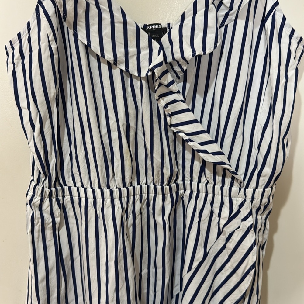 Express Striped Ruffle Wrap Cami Dress - Picture 7 of 10